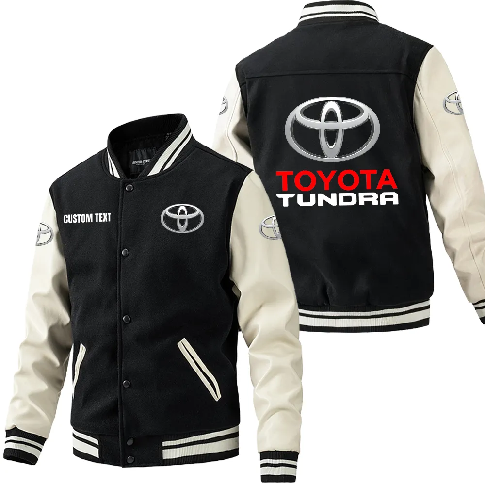 Built Tough Leather Baseball Jacket, Car Culture Varsity Leather CAR180 - Black White