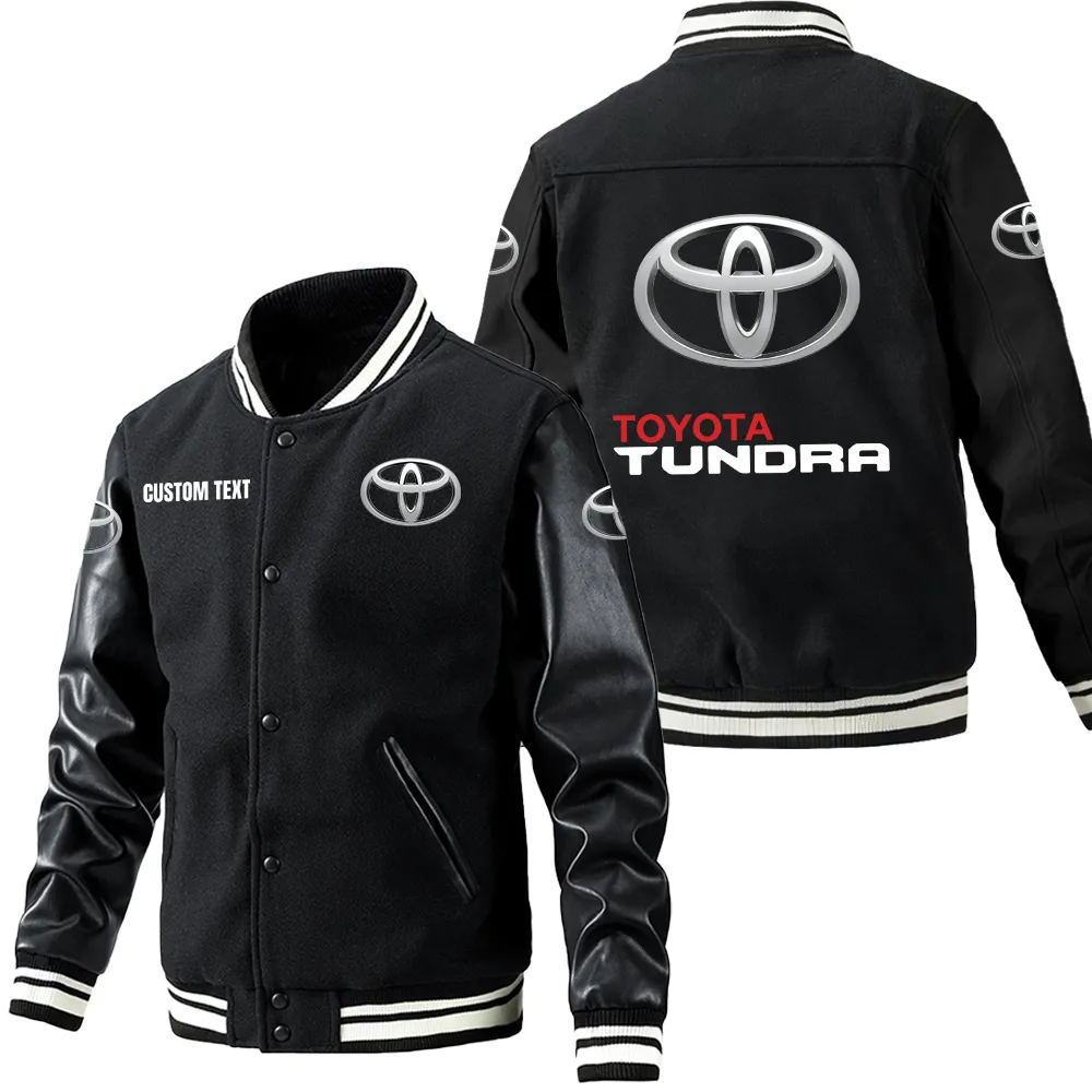 Built Tough Leather Baseball Jacket, Rugged Varsity Leather Style CAR180 - Black
