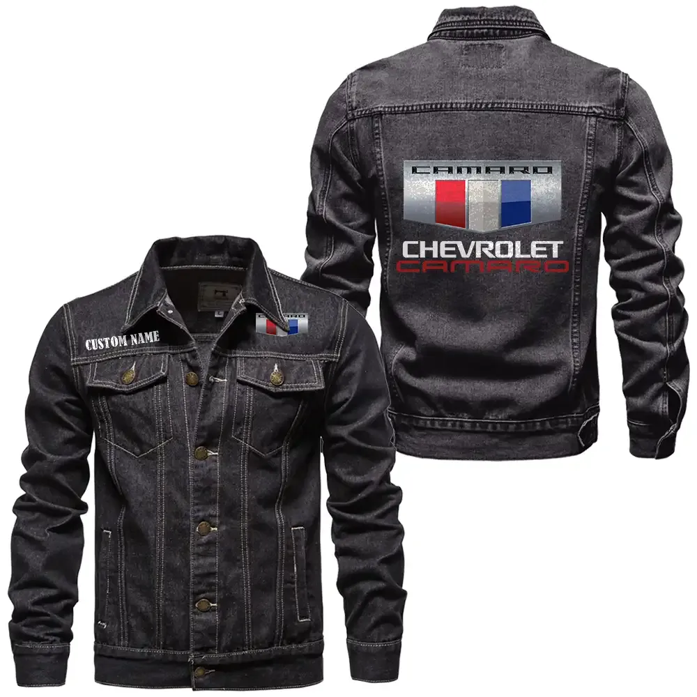 Classic Road Car Denim Jacket, Bold Denim for Riders CAR190 - Black