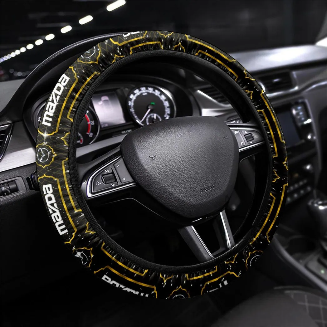 Compact Car Steering Wheel Cover 3D Print, Premium Car Fan Grip Cover CAR550 - Yellow