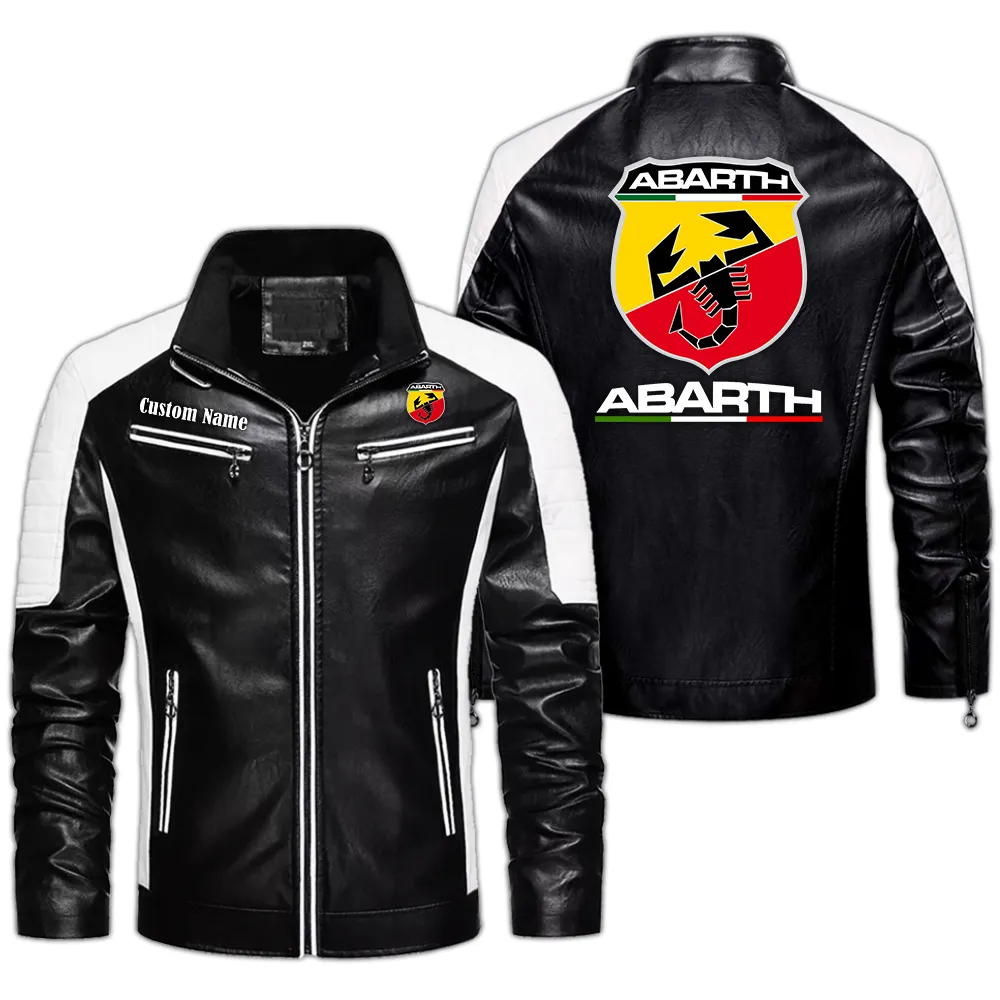 Compact Sports Car Men's Pu Leather Jacket, Car Enthusiast Leather Look CAR040 - Black