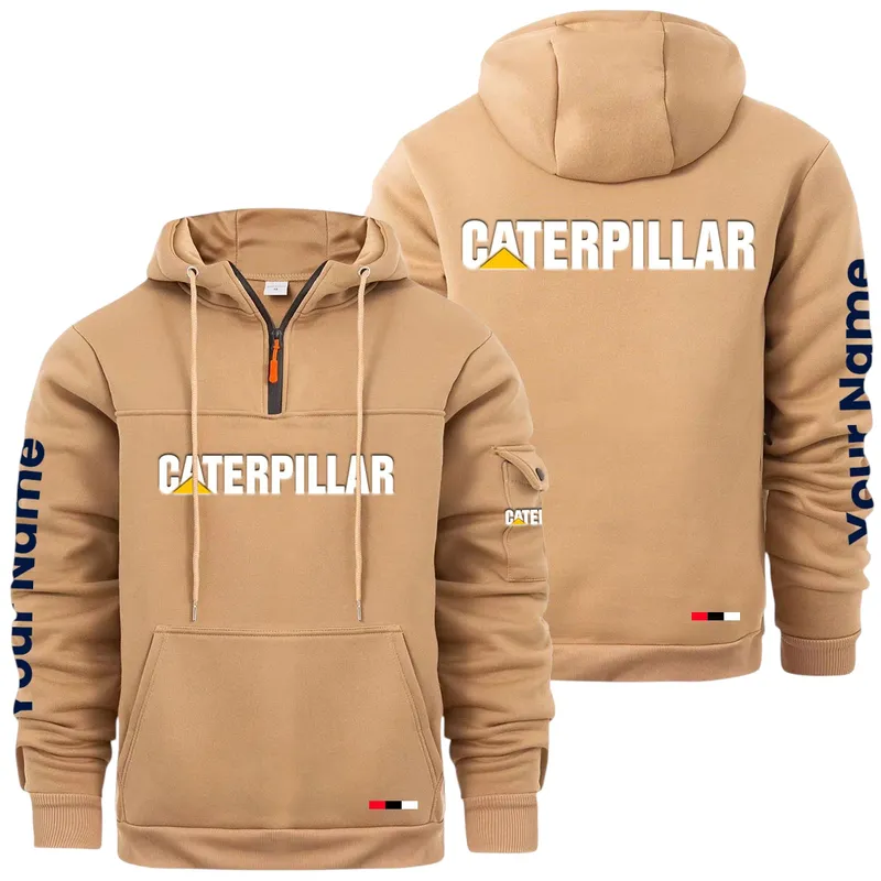 Construction Equipment Large Pocket Hoodie, Car Enthusiast Everyday Hoodie CAR514 - Khaki