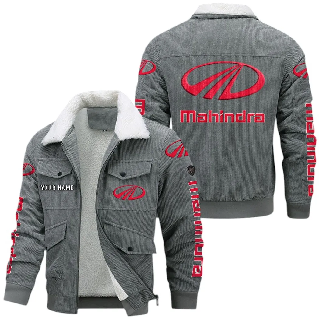 Crop Harvest Tractor Thickened Corduroy Jacket, Corduroy Spirit Fan Gear CAR149 - Gray