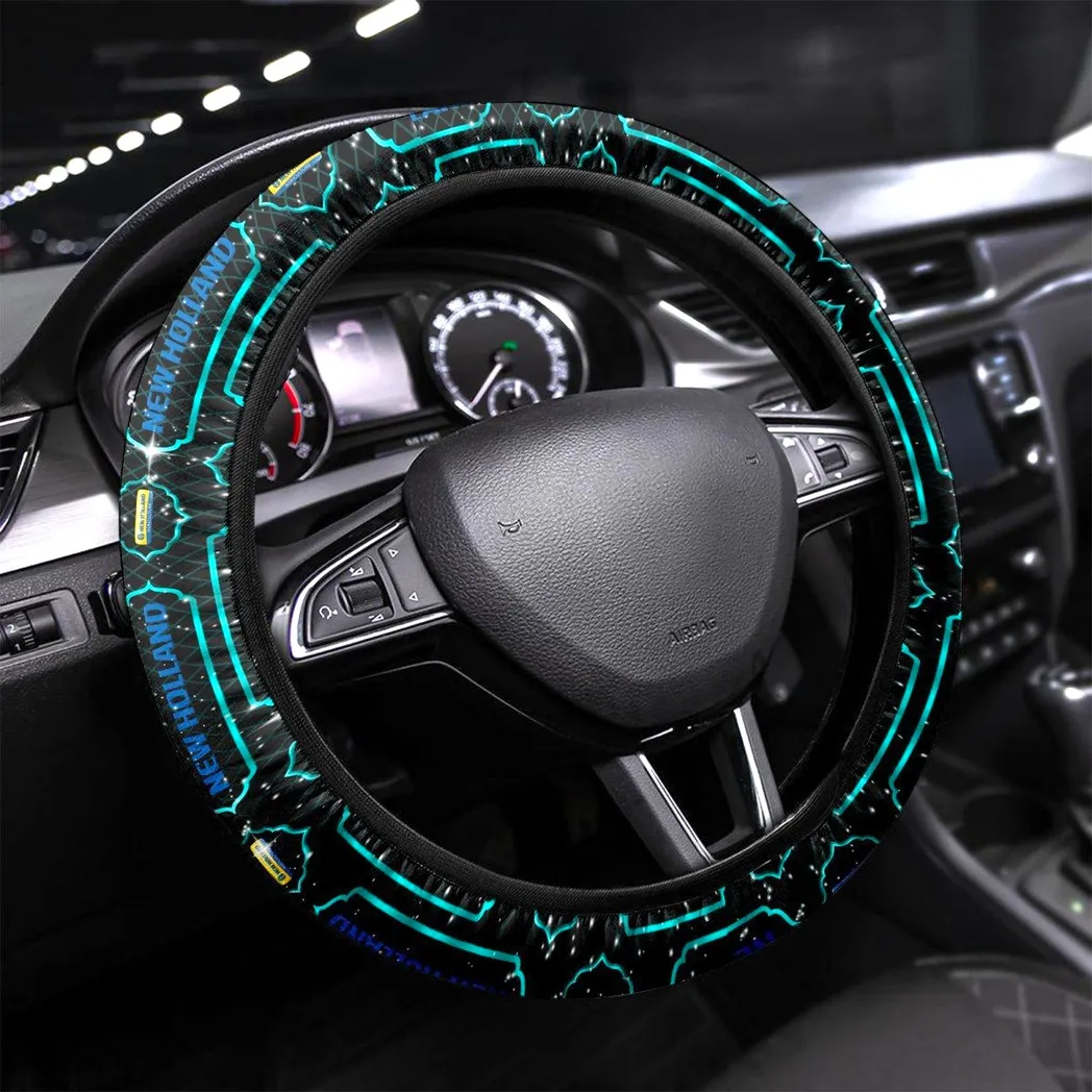 Crop Harvester Steering Wheel Cover 3D Print, Durable Custom Drive Cover CAR145 - Cyan