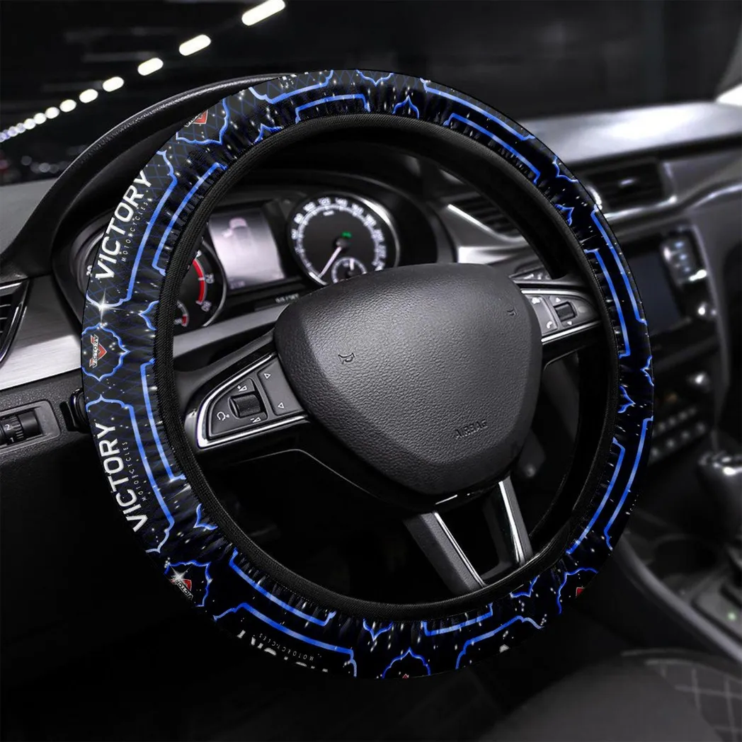 Cruiser Motorcycle Steering Wheel Cover 3D Print, High-Performance Steering Cover CAR550 - Blue