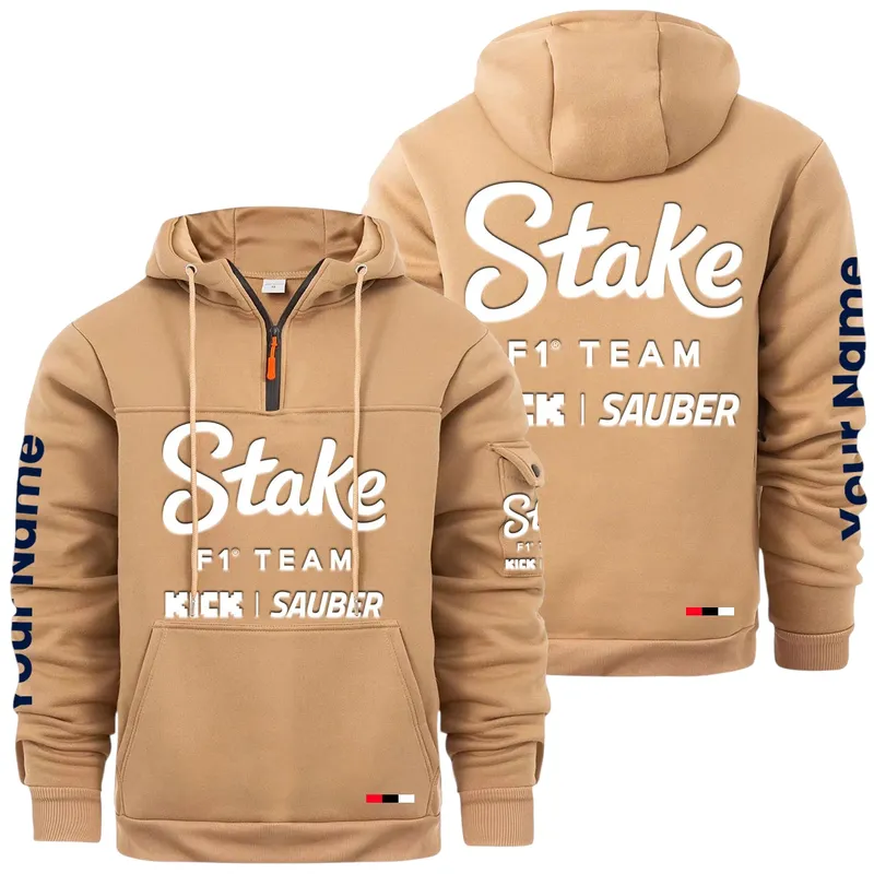 Cultural Motion Large Pocket Hoodie, Rugged Streetwear Car Hoodie CAR514 - Khaki