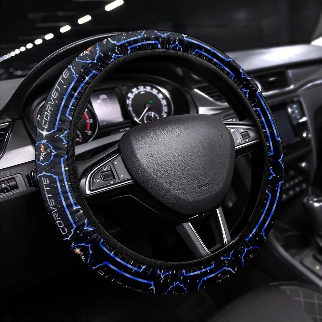 Custom-Built Sports Car Steering Wheel Cover 3D Print, All-Season Driver's Grip Cover CAR550 - Blue
