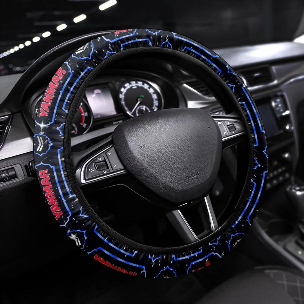 Diesel Farm Tractor Steering Wheel Cover 3D Print, Custom Road Grip Cover CAR550 - Blue
