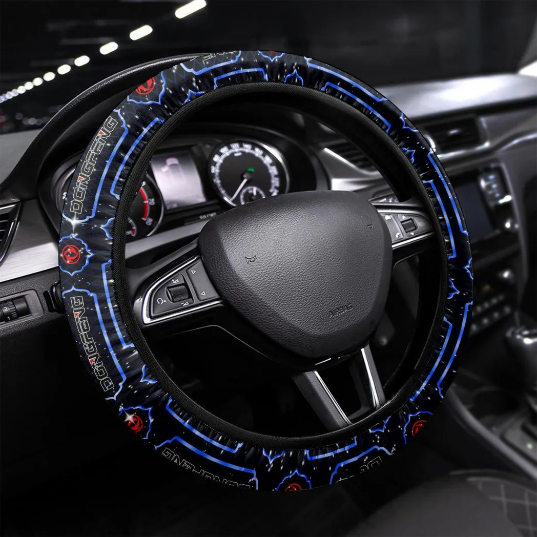 Drivemaxs Steering Wheel Cover 3D Print, Custom Road Grip Cover CAR550 - Blue