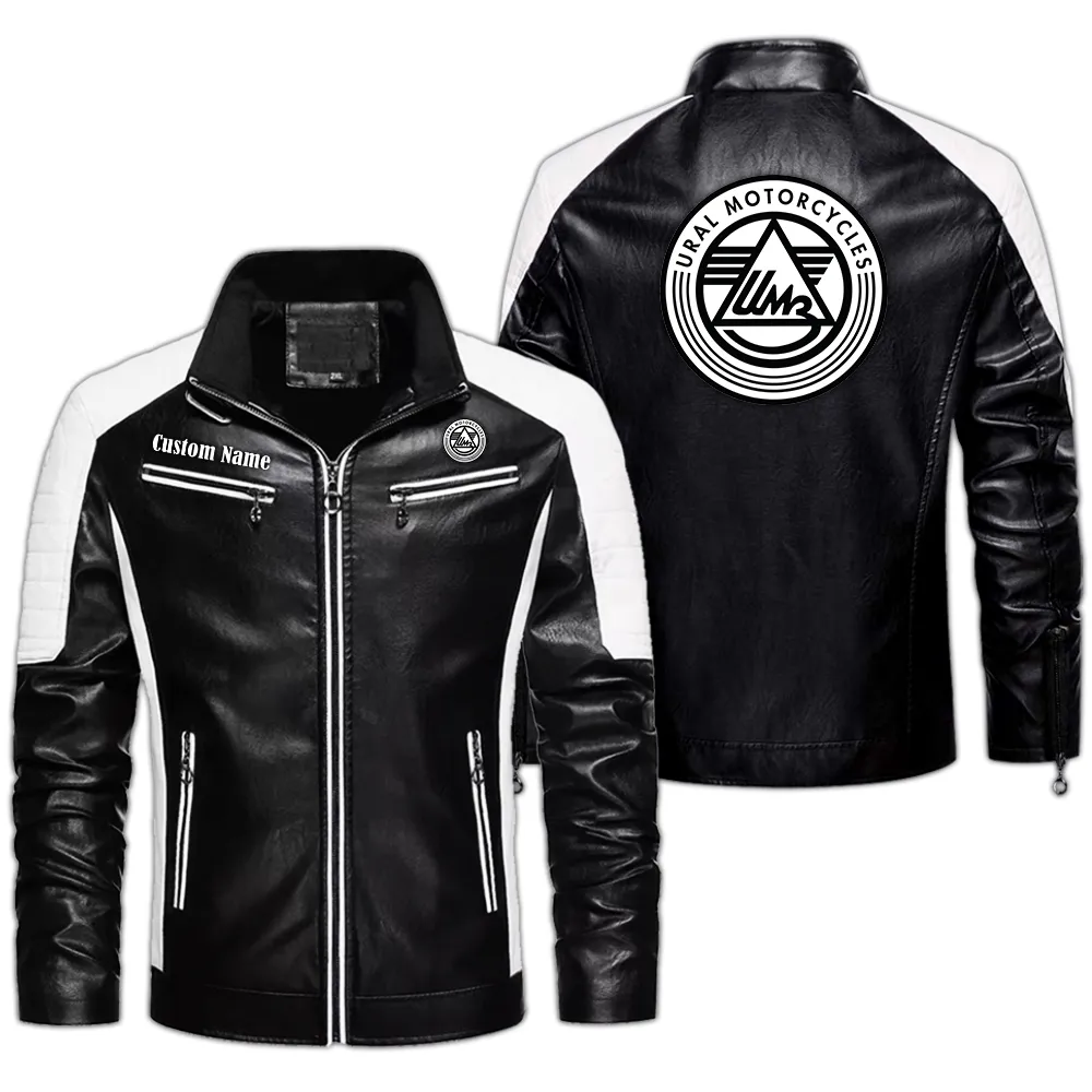 Dual-Sport Ride Men's Pu Leather Jacket, Auto-Inspired PU Leather Style CAR040 - Black