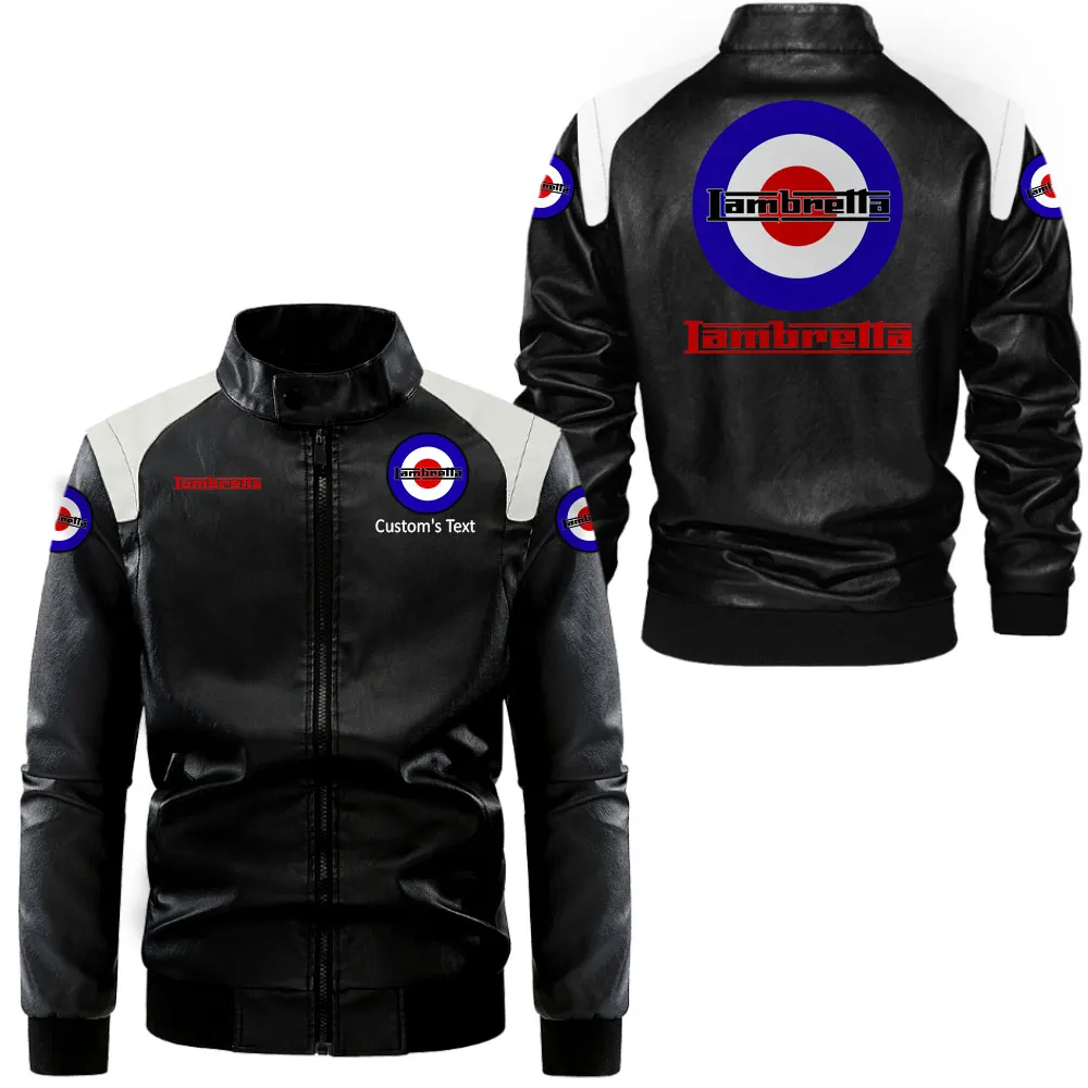 Durable Fit Black And White Leather Jacket, Everyday Bold Leather Style CAR080