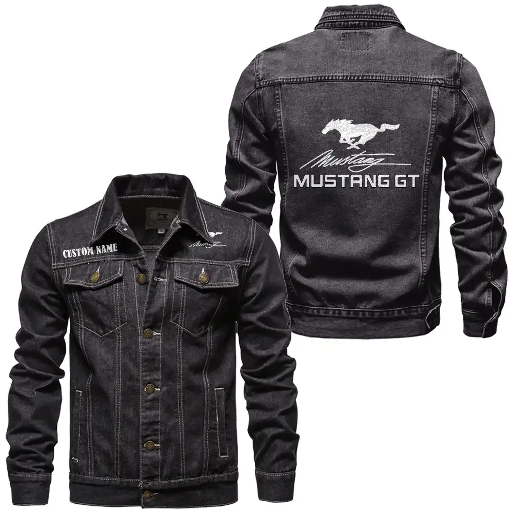 Durable Motion Denim Jacket, All-Season Denim for Riders CAR190 - Black