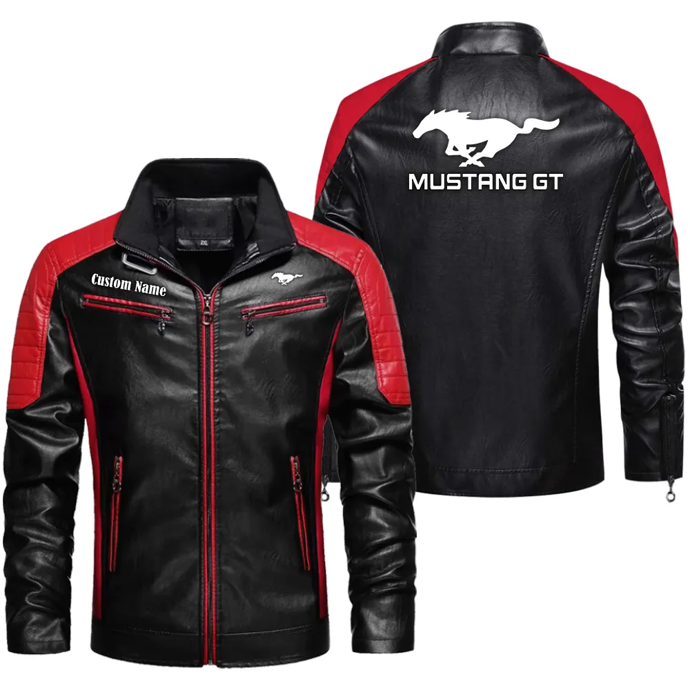 Durable Motion Men's Pu Leather Jacket, Road-Ready PU Leather Style CAR040 - Red