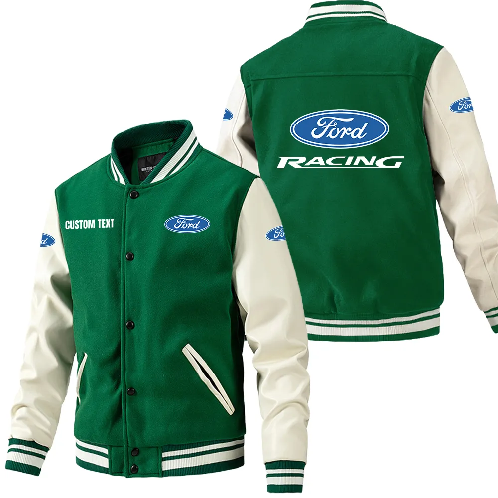 Durable Style Leather Baseball Jacket, Rugged Gearhead Leather Style CAR180 - Green