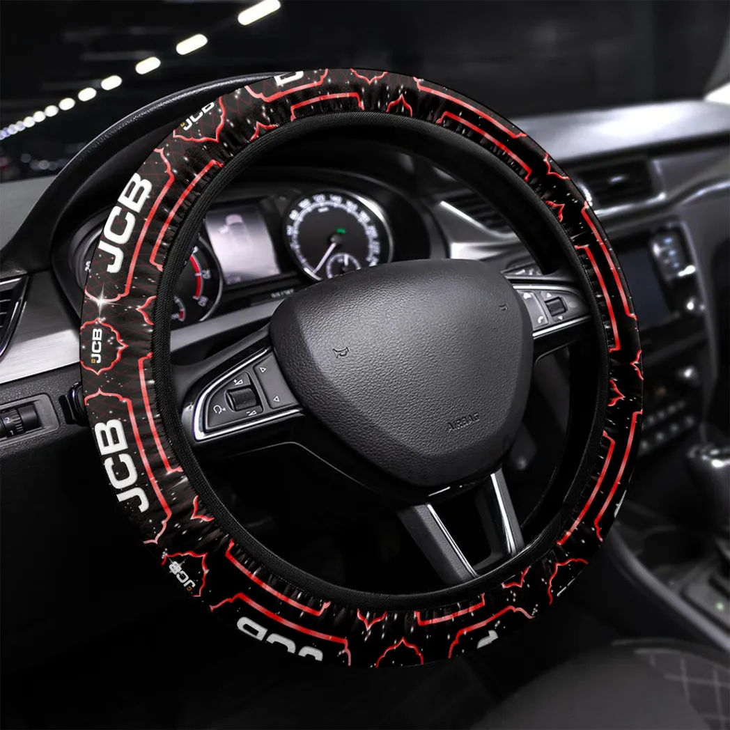Earth-Moving Equipment Steering Wheel Cover 3D Print, Precision Fit Steering Cover CAR145 - Red