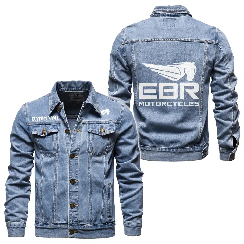Engine Spirit Denim Jacket, Auto-Inspired Denim Look CAR190 - Light Blue