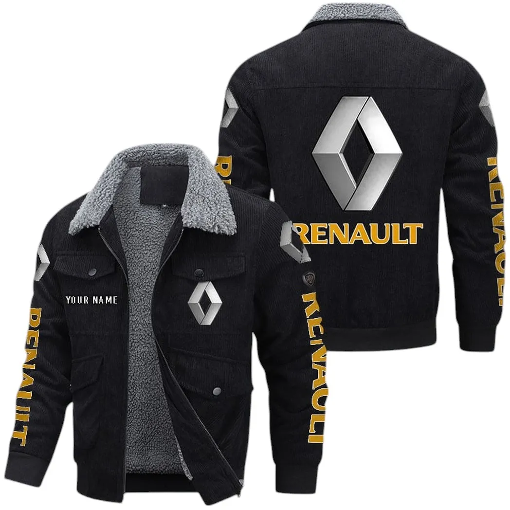 European Automobile Thickened Corduroy Jacket, Fan's Classic Corduroy Jacket CAR149 - Black