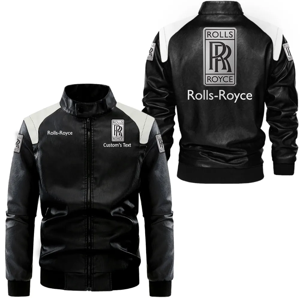 Everyday Gear Black And White Leather Jacket, Auto Enthusiast Leather Jacket CAR080