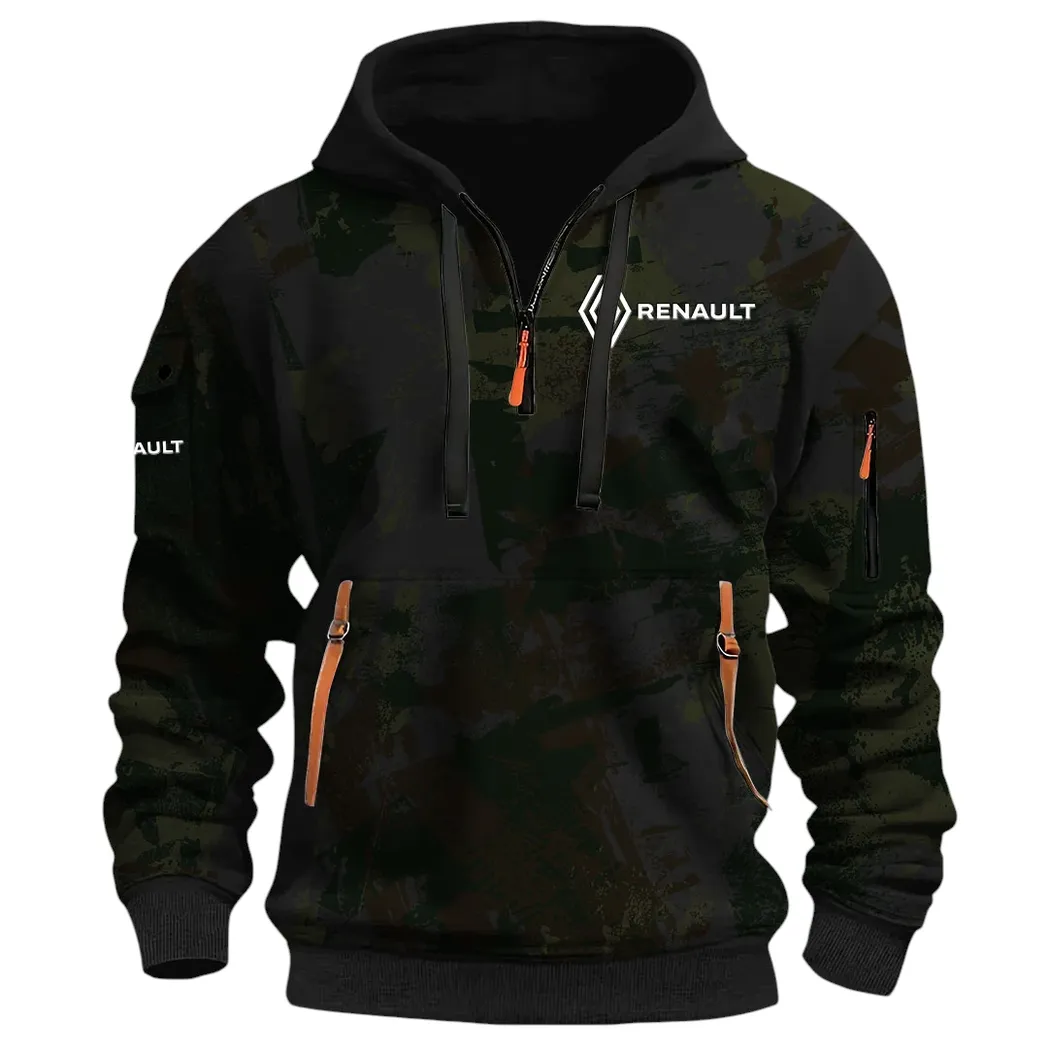 Everyday Ride Hoodie Half Zip 3D Print, Sporty Urban Comfort Hoodie CAR514 - Black - Image 2