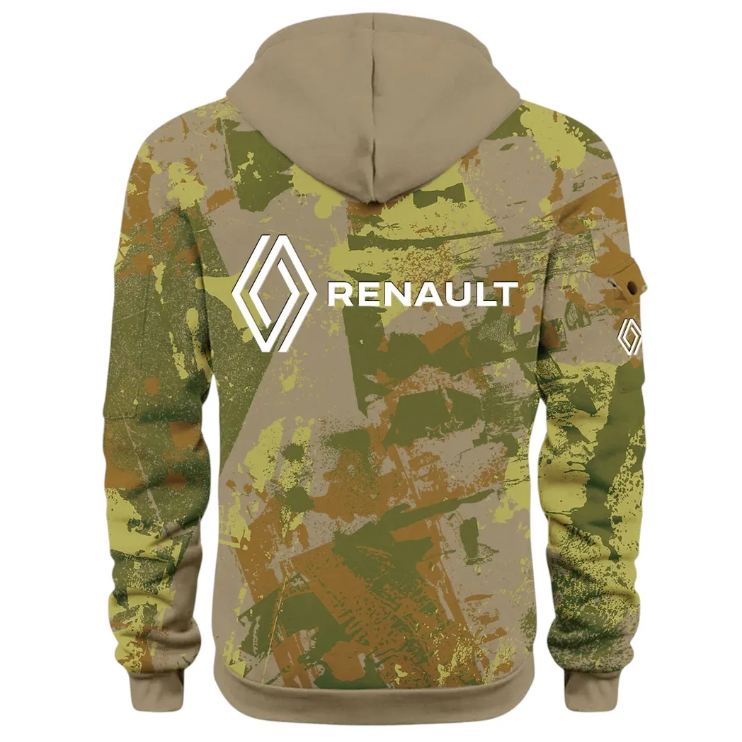 Everyday Ride Hoodie Half Zip 3D Print, Sporty Urban Comfort Hoodie CAR514 - Khaki - Image 3