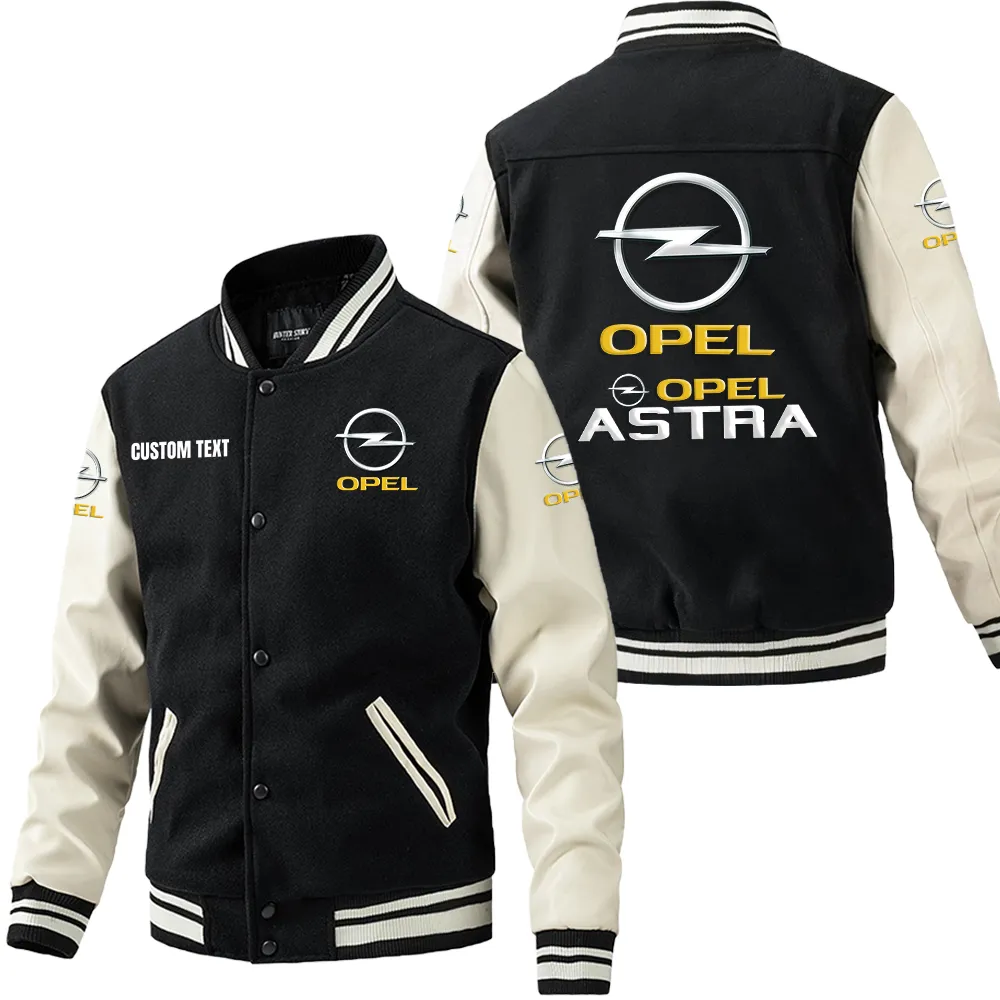 Everyday Spirit Leather Baseball Jacket, Rugged Varsity Leather Style CAR180 - Black White