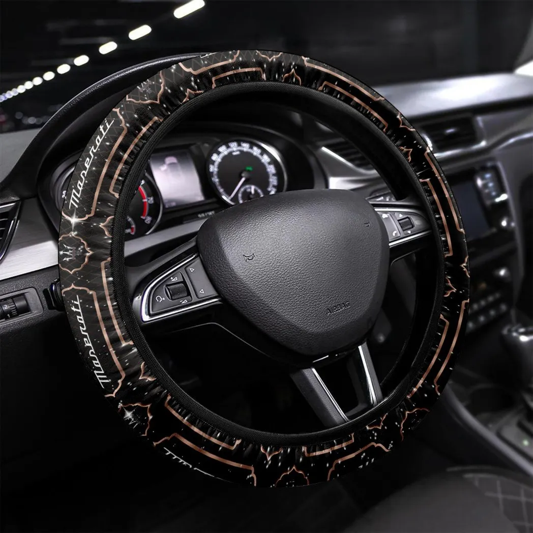 Exotic Coupe Steering Wheel Cover 3D Print, Luxury Driver Comfort Wheel Cover CAR550 - Brown
