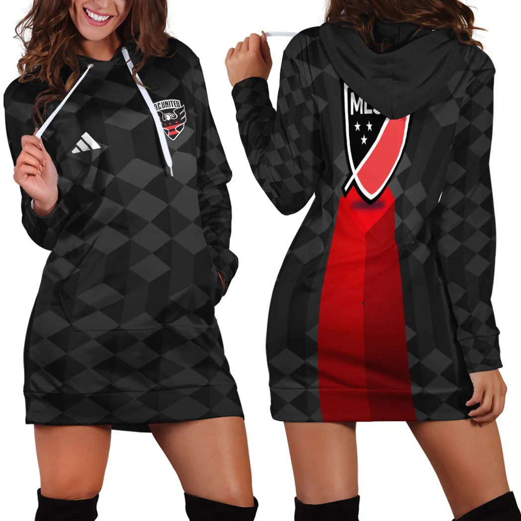 Fan Beat Hoodie Dress, Athletic Women's Hoodie Dress HVN1311DC