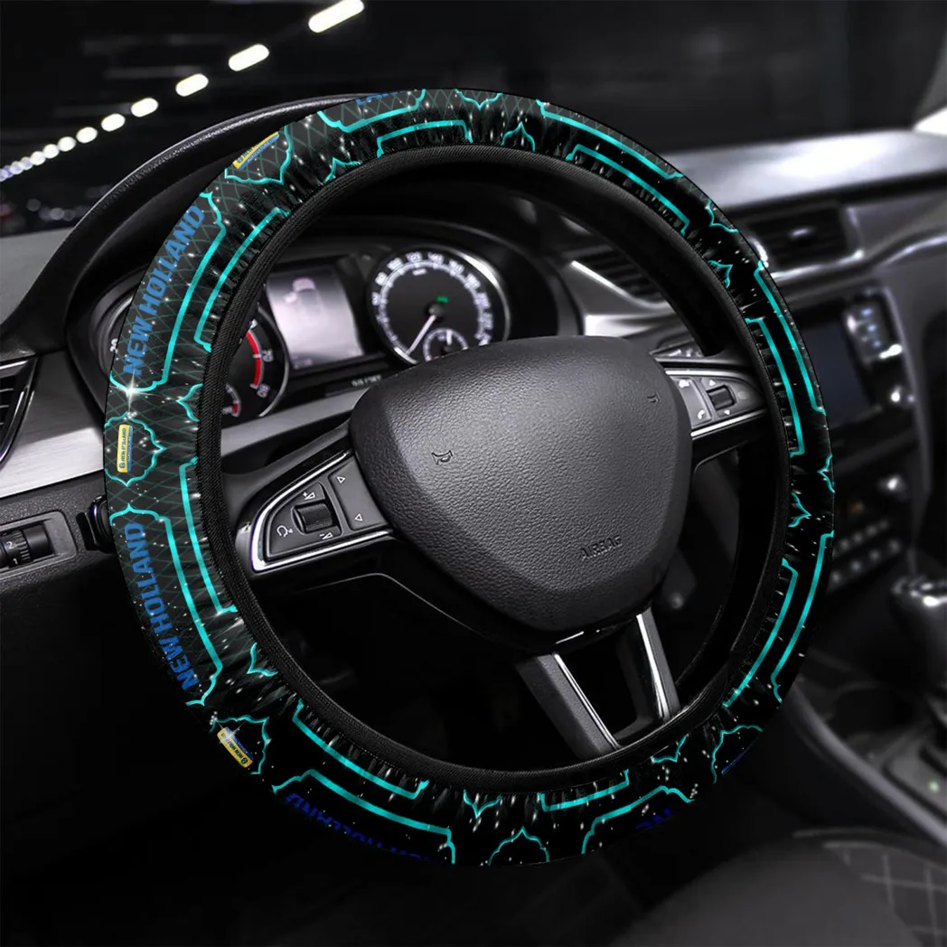 Farm Tractor Steering Wheel Cover 3D Print, Performance Car Enthusiast Wheel Cover CAR550 - Cyan