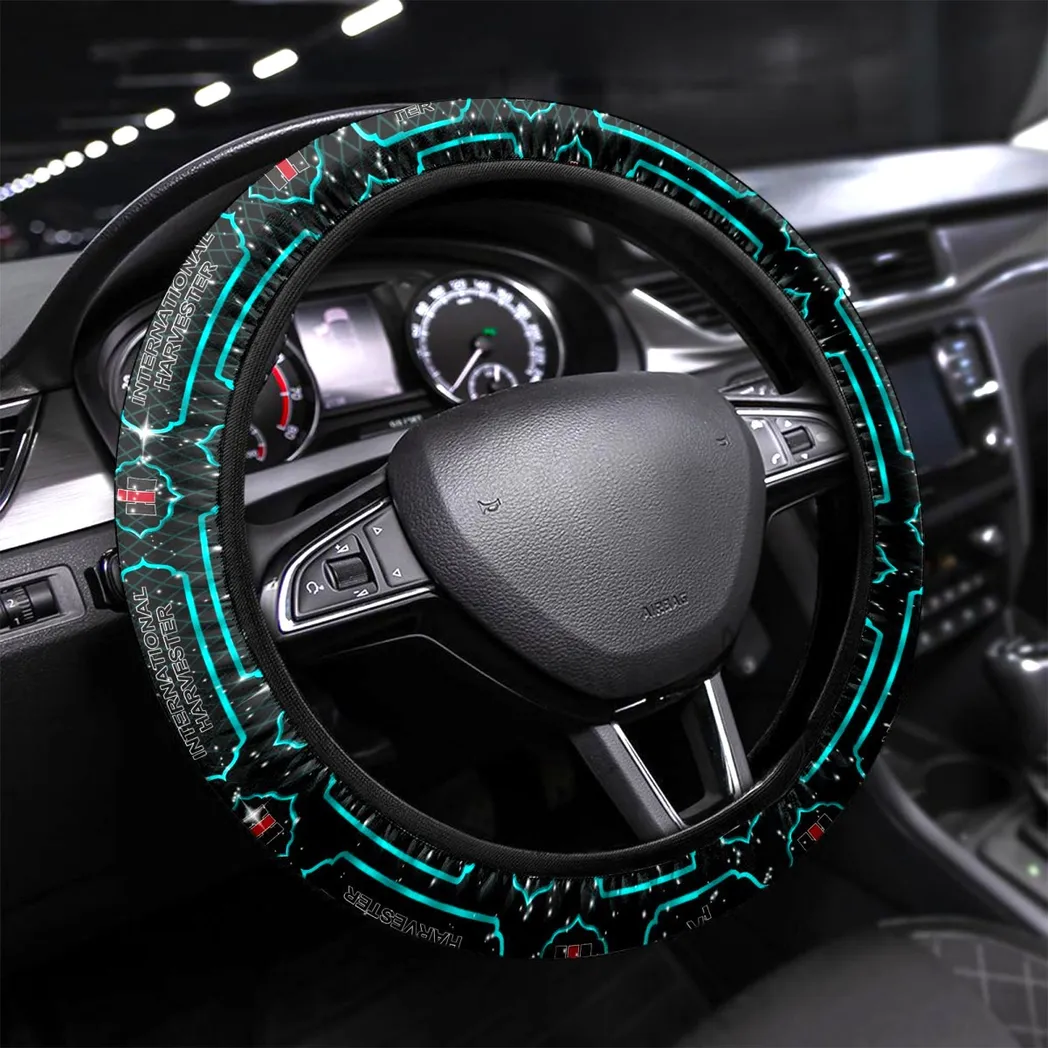 Farm Work Machine Steering Wheel Cover 3D Print, Performance Grip Steering Cover CAR145 - Cyan