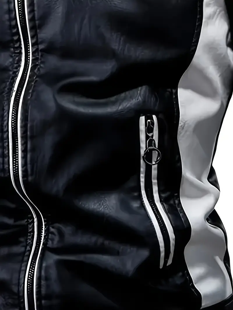 Farming Vehicle Men's Pu Leather Jacket, Rider Pride PU Jacket CAR040 - Black - Image 3