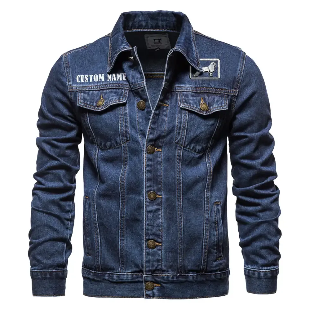 Fleet Transport Vehicle Denim Jacket, Classic Fit Gearhead Spirit CAR190 - Dark Blue