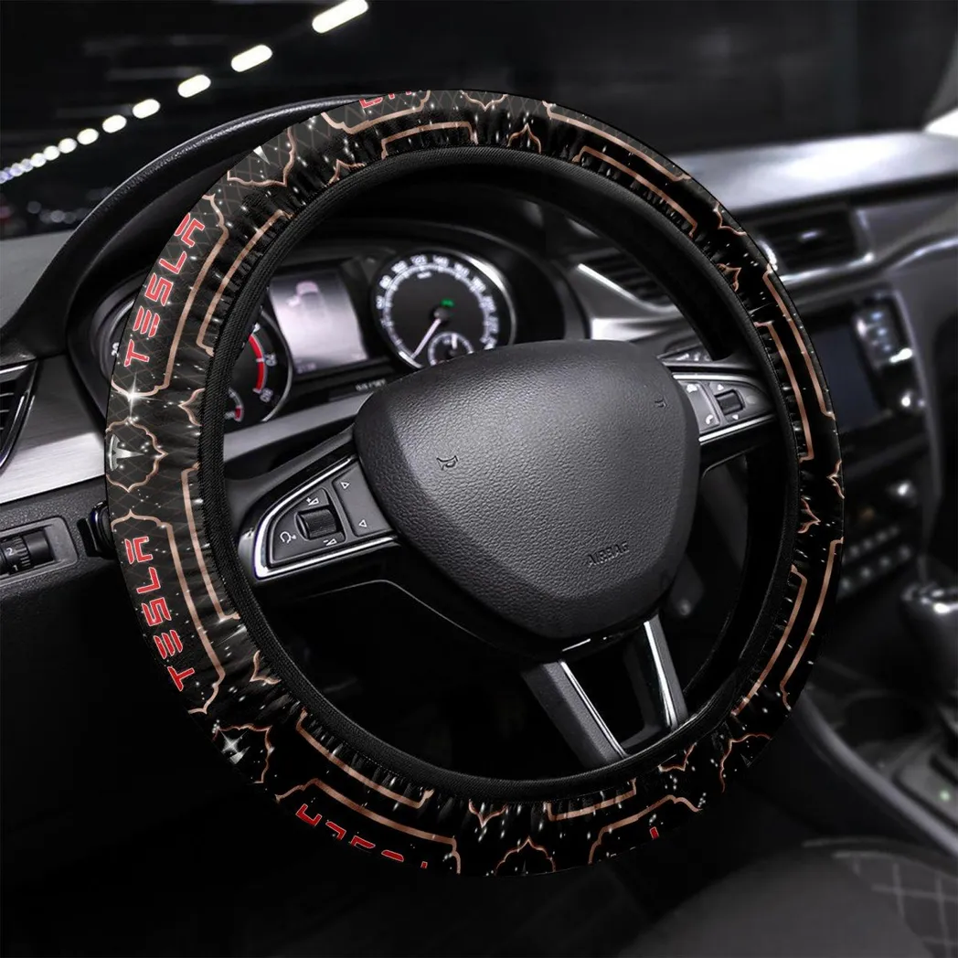 Futuristic Ride Steering Wheel Cover 3D Print, Garage Lifestyle Wheel Cover CAR550 - Brown