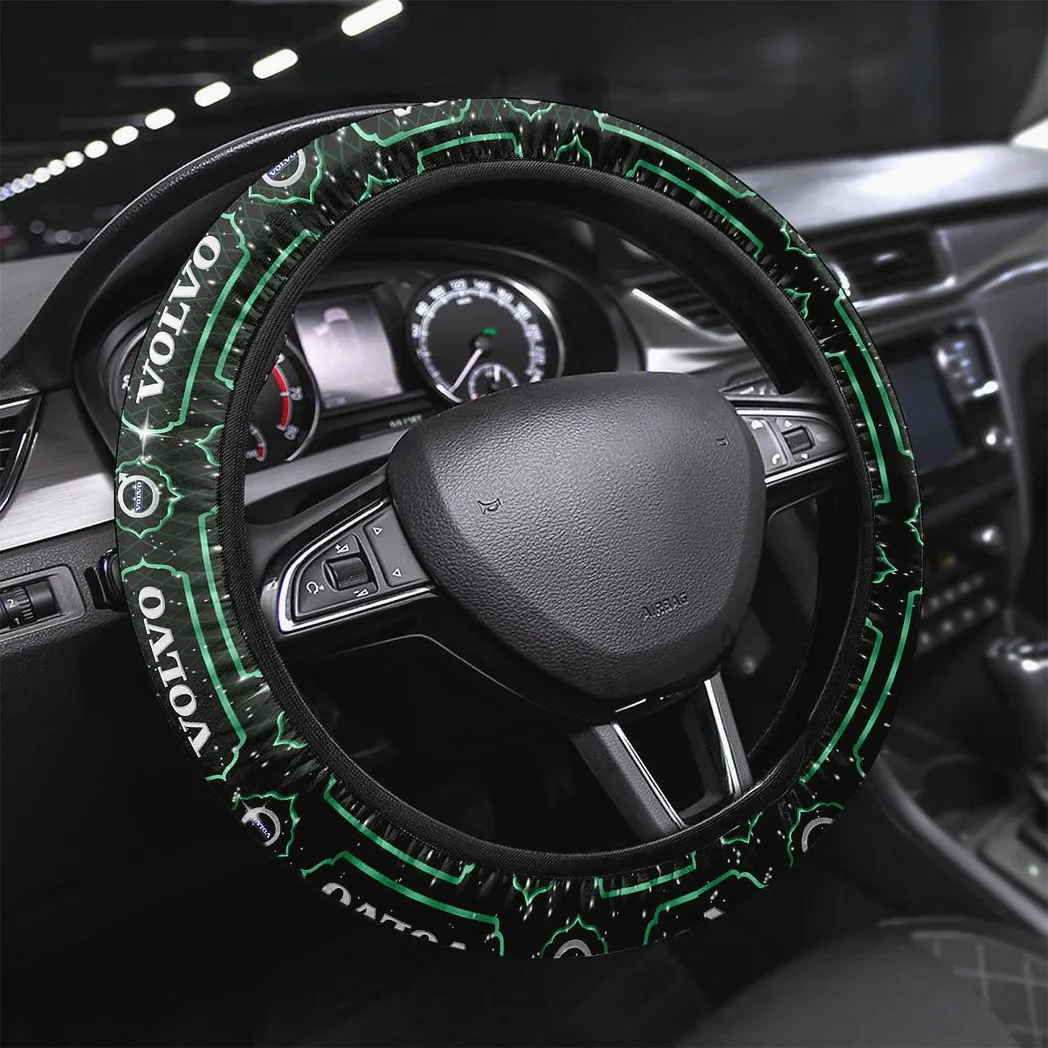 Global Automobile Steering Wheel Cover 3D Print, Auto Fan Comfort Wheel Cover CAR146 - Green