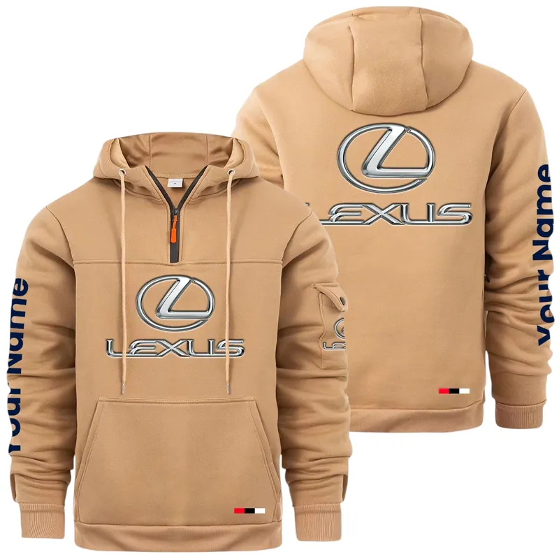 Grand Touring Auto Large Pocket Hoodie, Garage-Ready Lifestyle Hoodie CAR514 - Khaki
