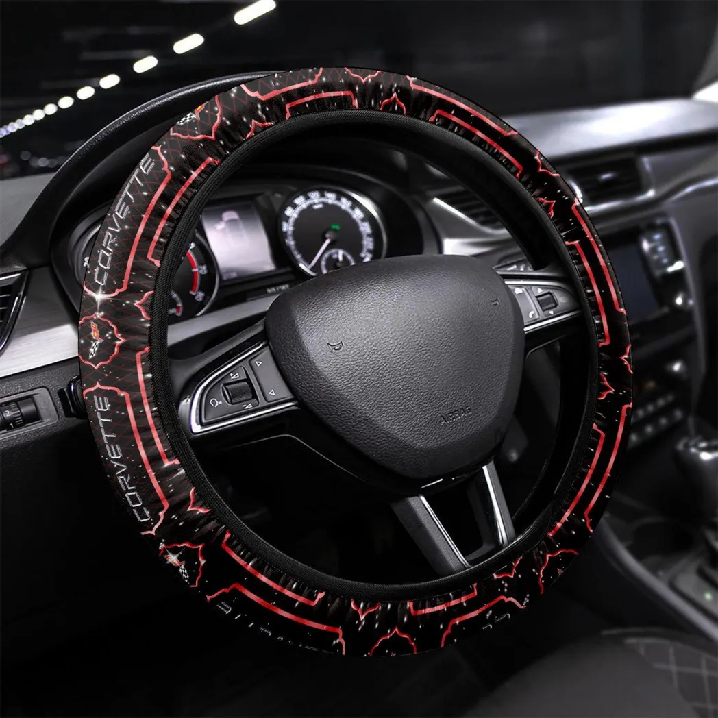 Handcrafted Classic Auto Steering Wheel Cover 3D Print, Premium Car Fan Grip Cover CAR550 - Red