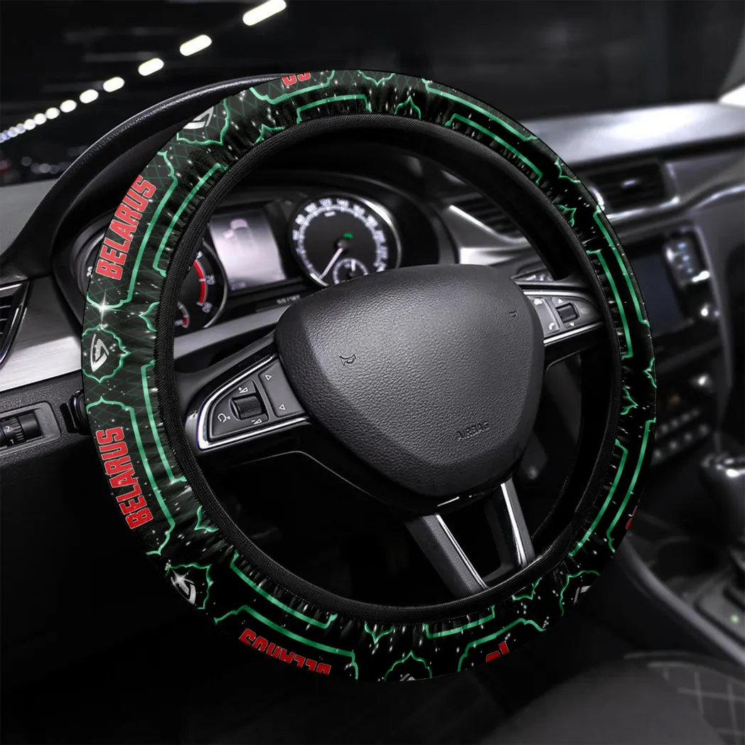 Harvest Tractor Steering Wheel Cover 3D Print, Modern Motorsport Grip Cover CAR550 - Green