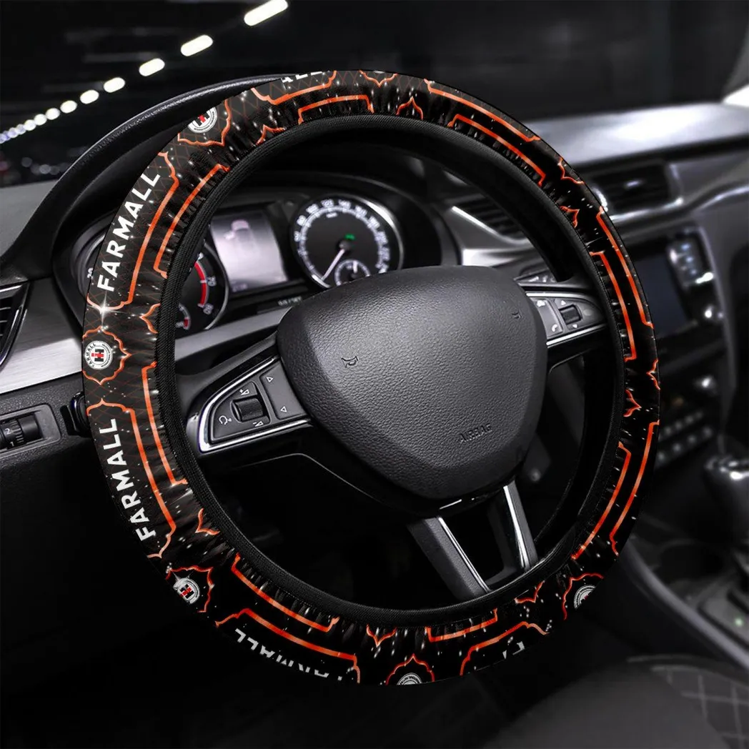 Heavy-Duty Field Steering Wheel Cover 3D Print, Premium Car Fan Grip Cover CAR550 - Orange