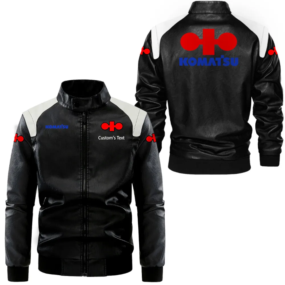 Heavy Duty Machine Black And White Leather Jacket, Bold Two-Tone Rider Look CAR080