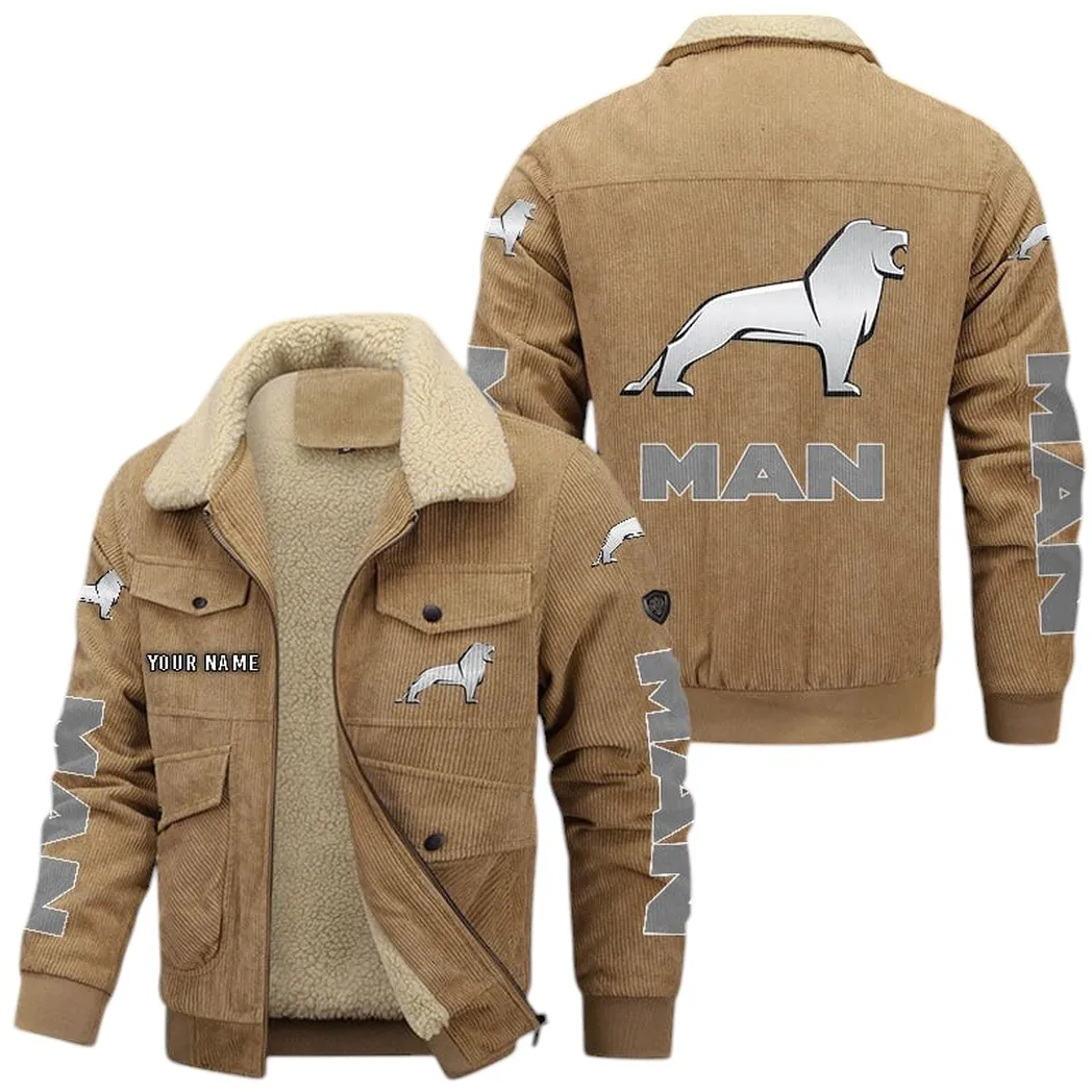 Heavy-Duty Truck Thickened Corduroy Jacket, Warm Corduroy Game Jacket CAR149 - Khaki