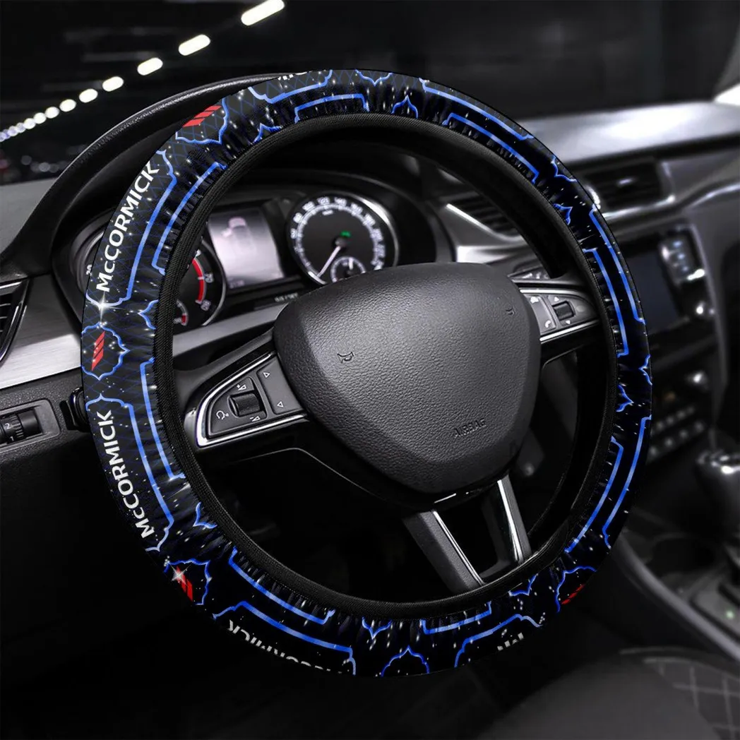 Heavy Farm Tractor Steering Wheel Cover 3D Print, Modern Motorsport Grip Cover CAR550 - Blue