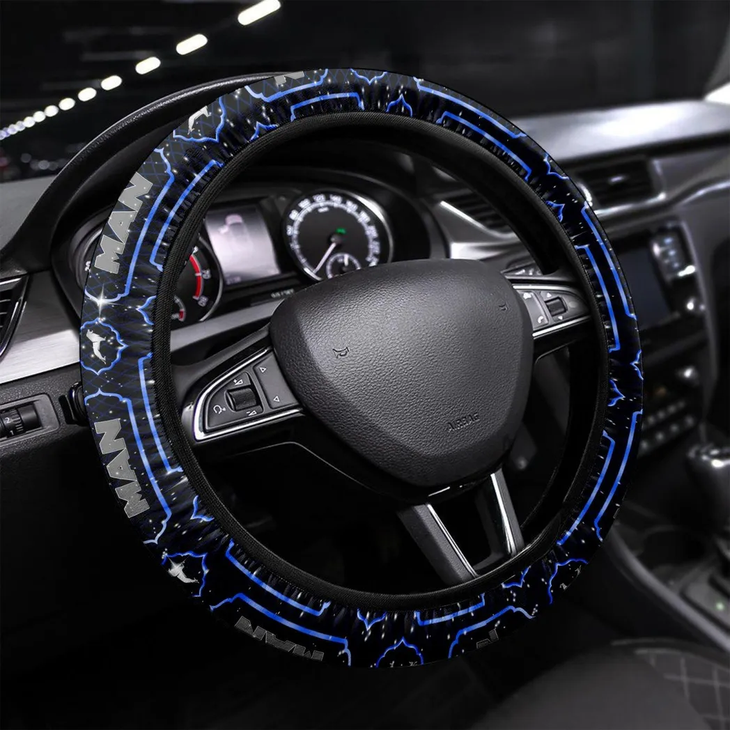 Heavy Load Lorry Steering Wheel Cover 3D Print, Sleek Leather Car Wheel Cover CAR550 - Blue
