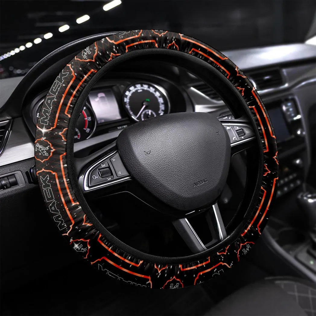 Heavy Truck Steering Wheel Cover 3D Print, Premium Car Fan Grip Cover CAR550 - Orange