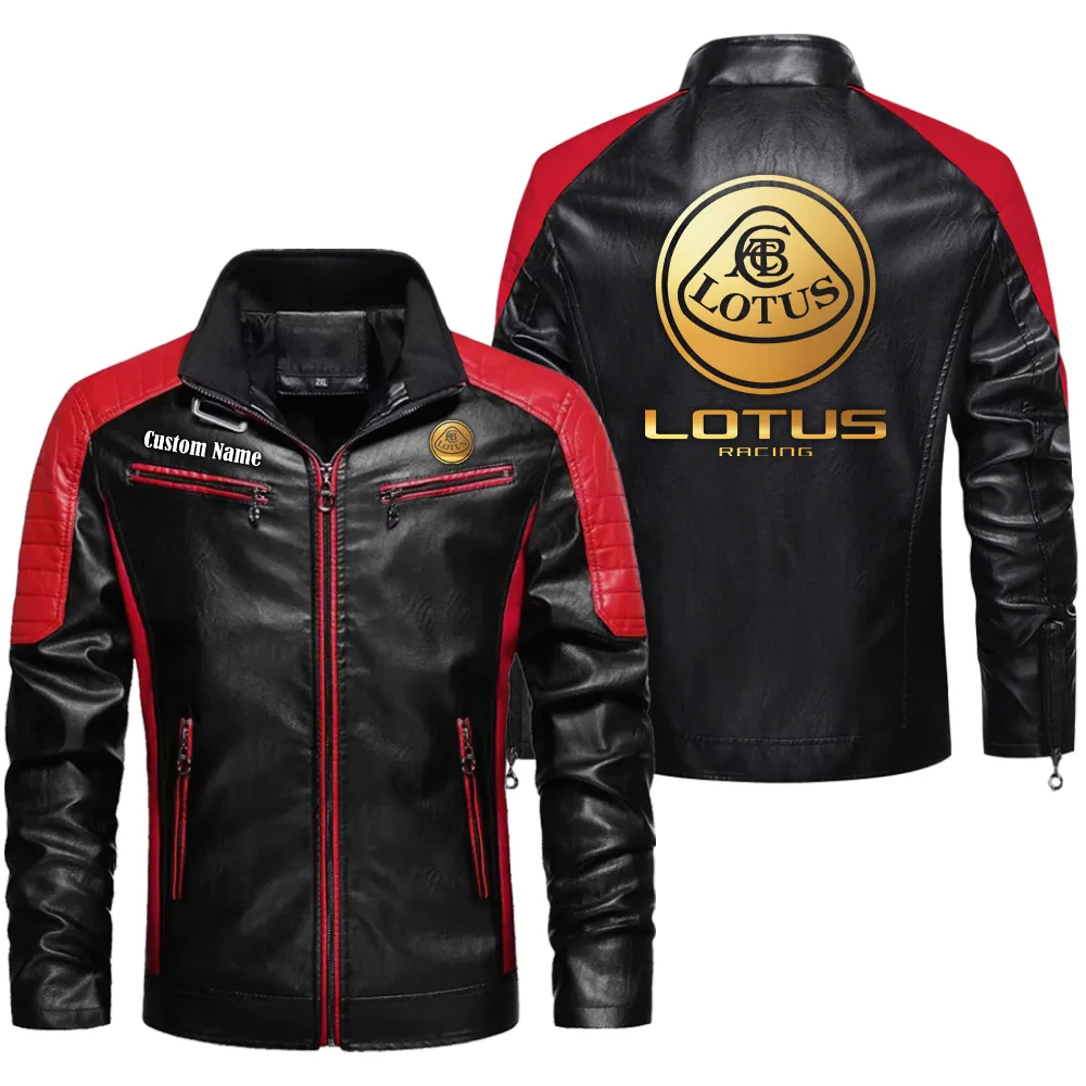 High-Performance Coupe Men's Pu Leather Jacket, Auto-Inspired PU Leather Style CAR040 - Red