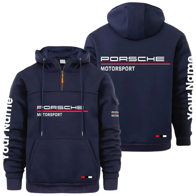 High-Speed Roadster Large Pocket Hoodie, Garage-Ready Lifestyle Hoodie CAR514 - Navy