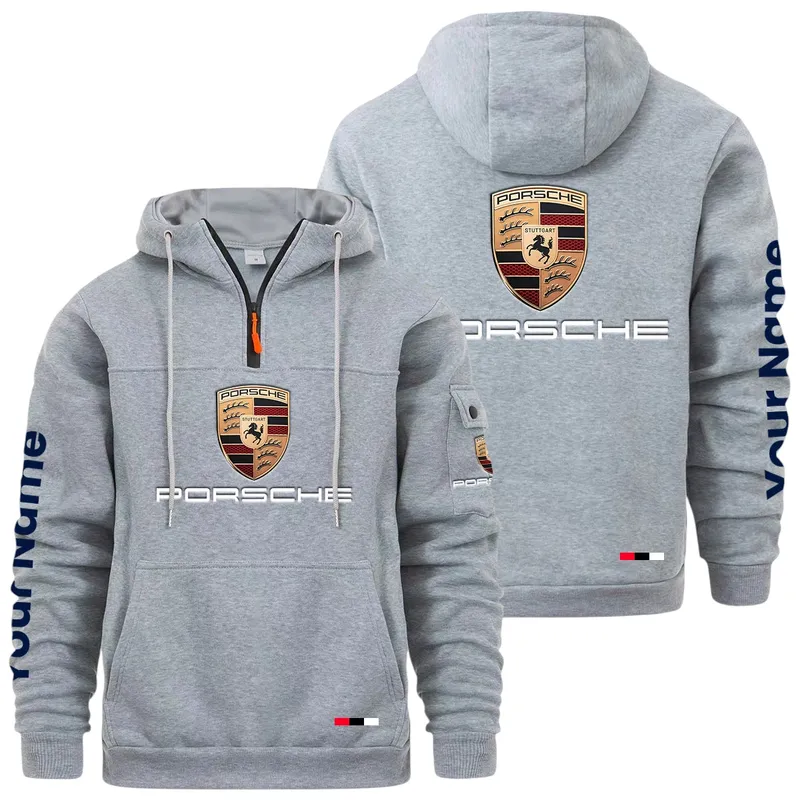 Iconic Sports Vehicle Large Pocket Hoodie, Rugged Streetwear Car Hoodie CAR514 - Light Gray