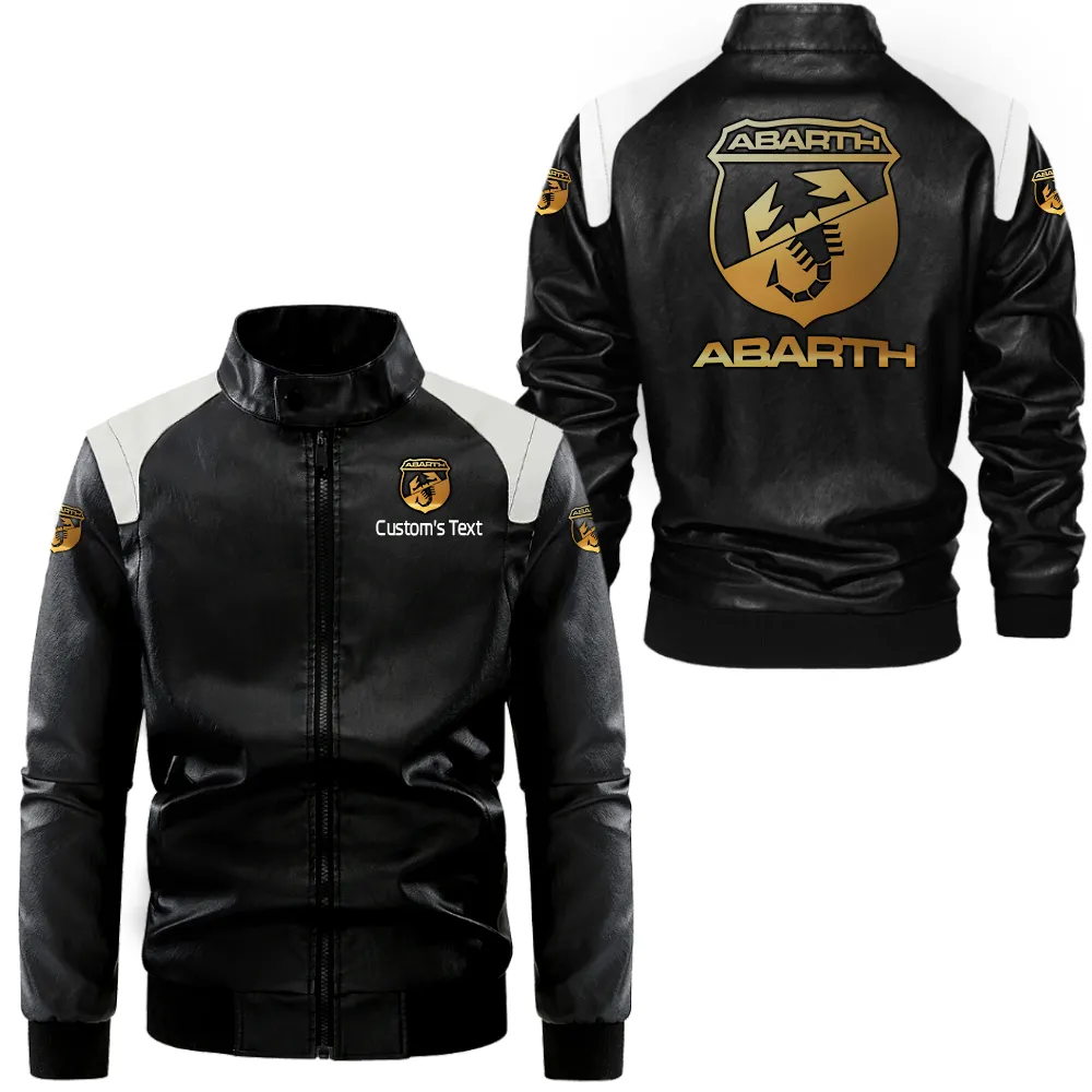 Italian Racing Car Black And White Leather Jacket, Road-Ready Two-Tone Leather CAR080