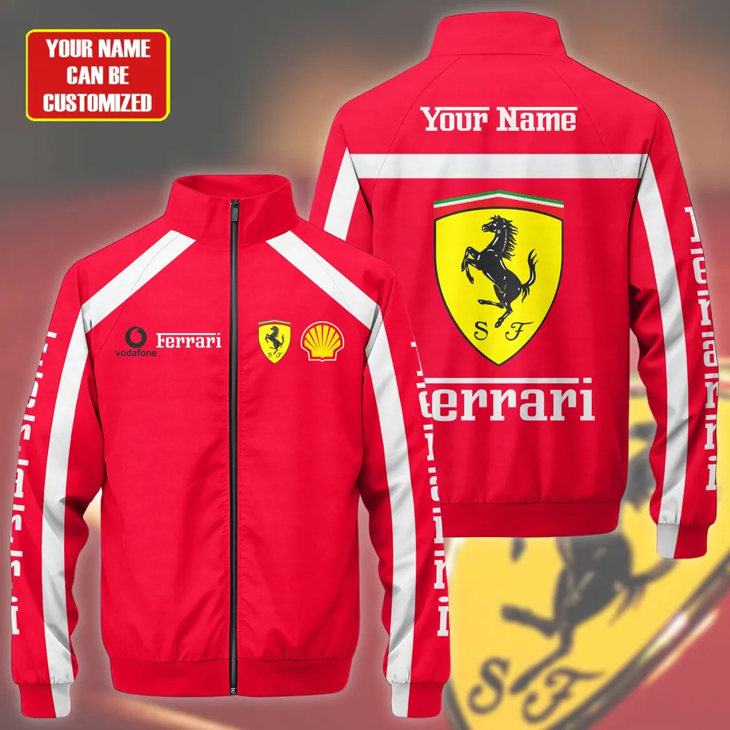 Italian Racing Legend Stand Collar Jacket, Athletic Style Fan Spirit Jacket CAR422 - Image 2