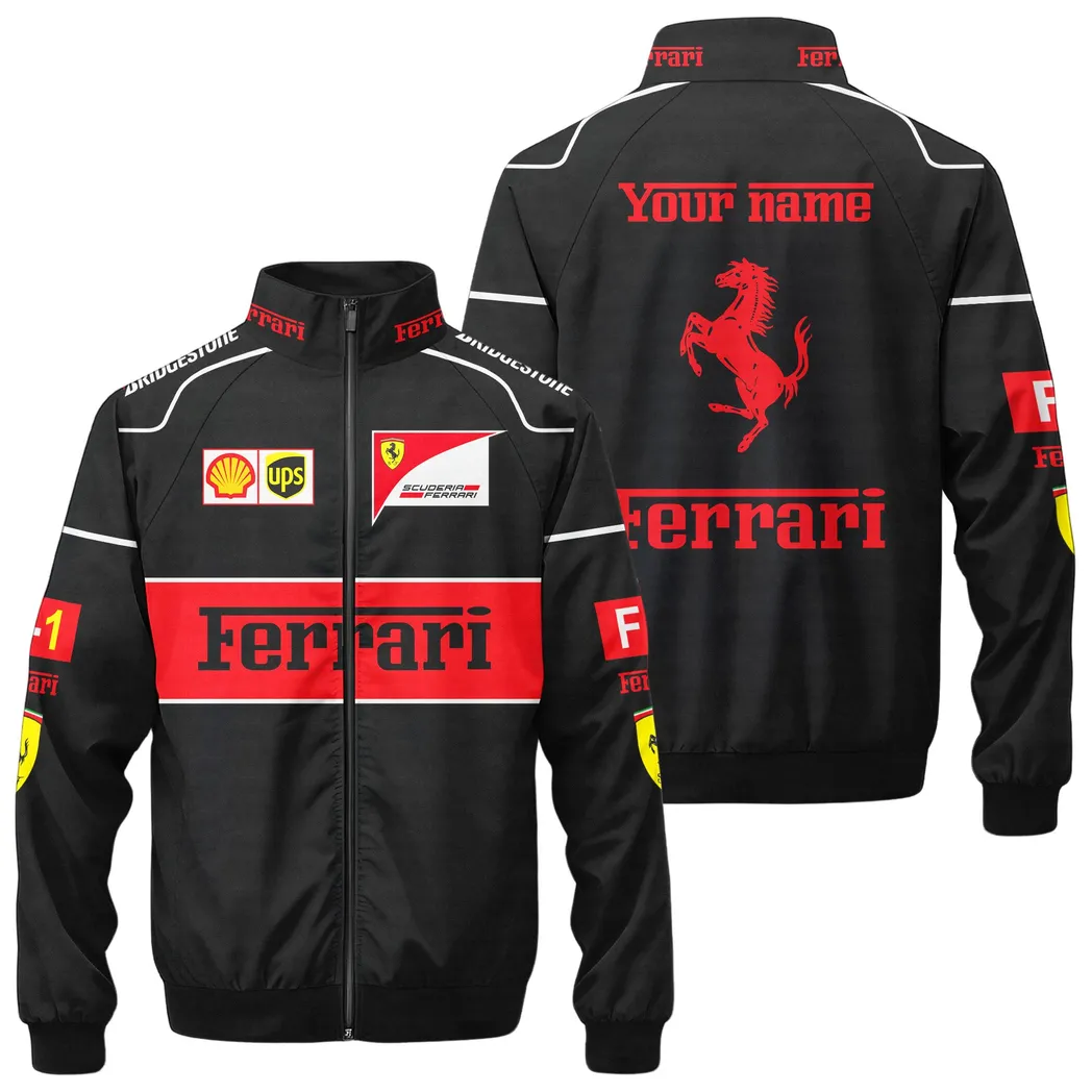 Italian Racing Legend Stand Collar Jacket, Bold Game Day Spirit Jacket CAR422