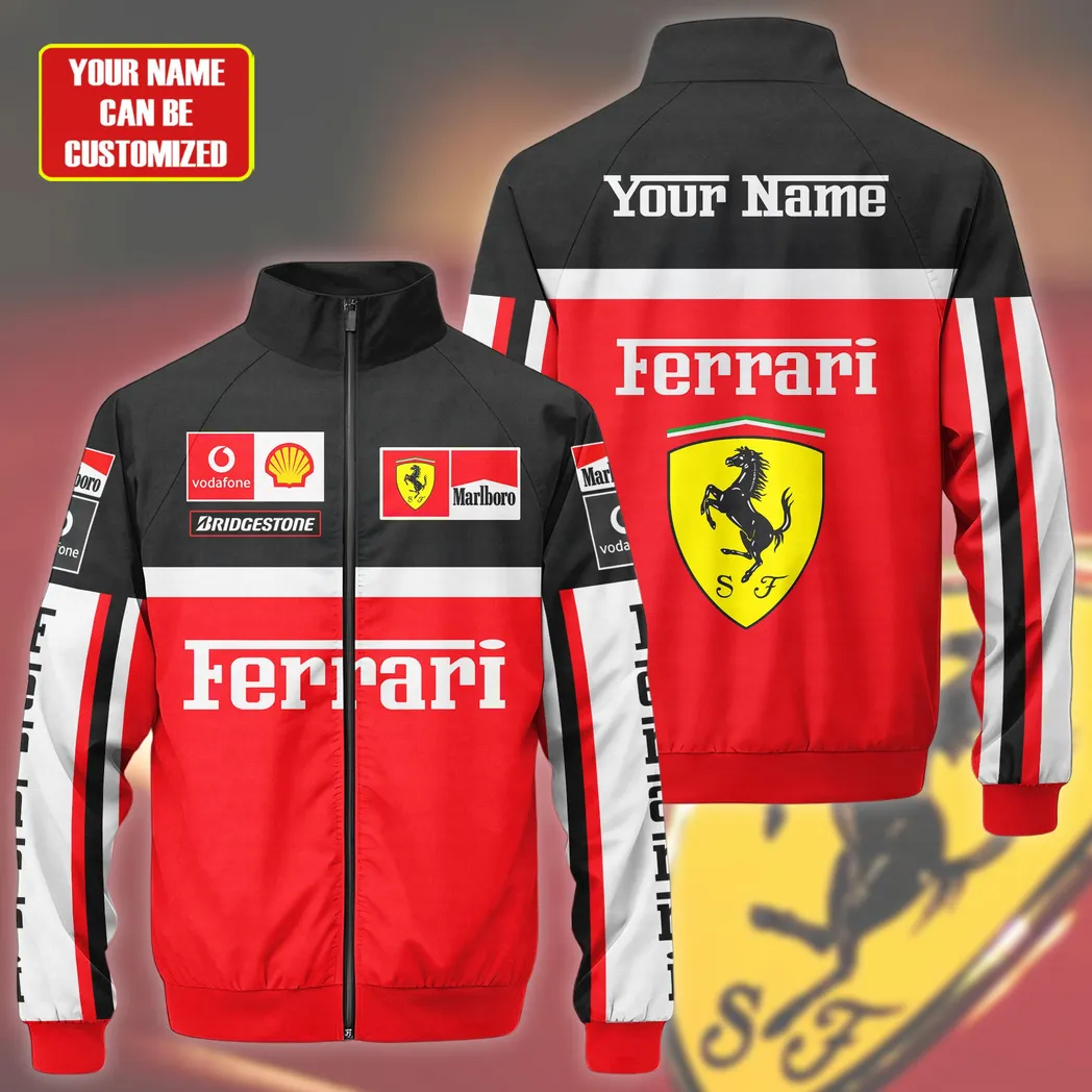 Italian Racing Legend Stand Collar Jacket, Performance Wear for Sport Fans CAR422 - Image 2