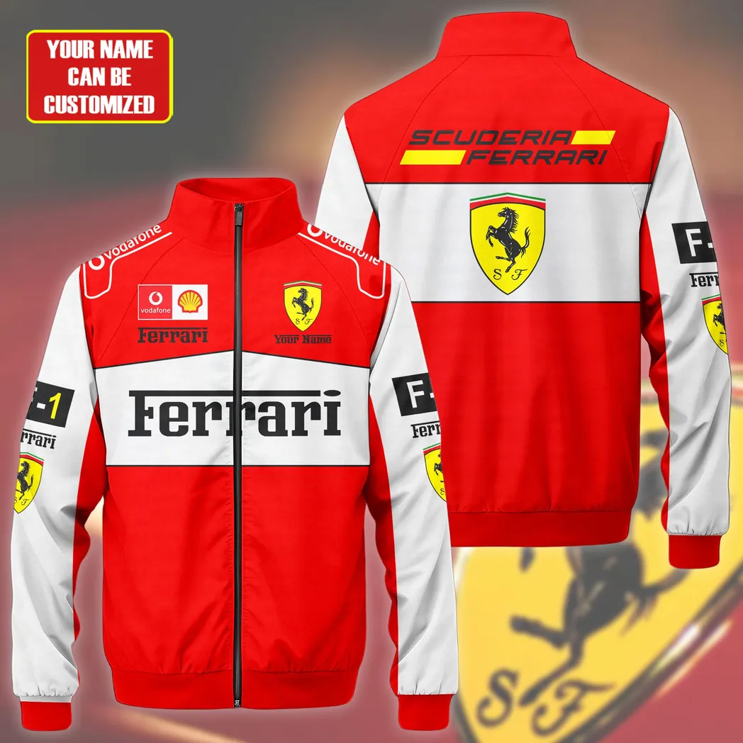 Italian Racing Legend Stand Collar Jacket, Performance Wear for Sport Fans CAR422 - Image 2